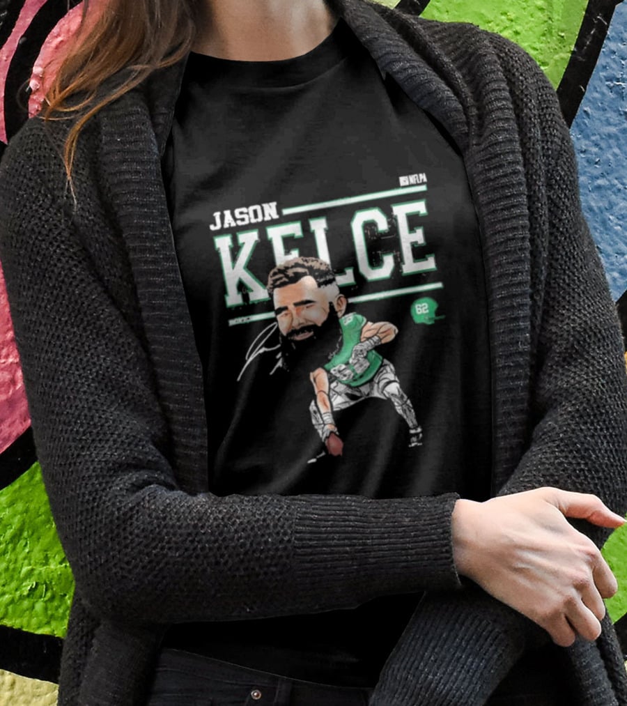 Jason Kelce Philadelphia NFLPA Cartoon 62 T-Shirt