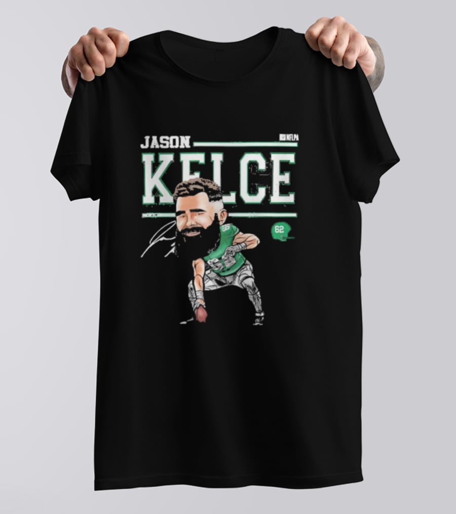 Jason Kelce Philadelphia NFLPA Cartoon 62 T-Shirt