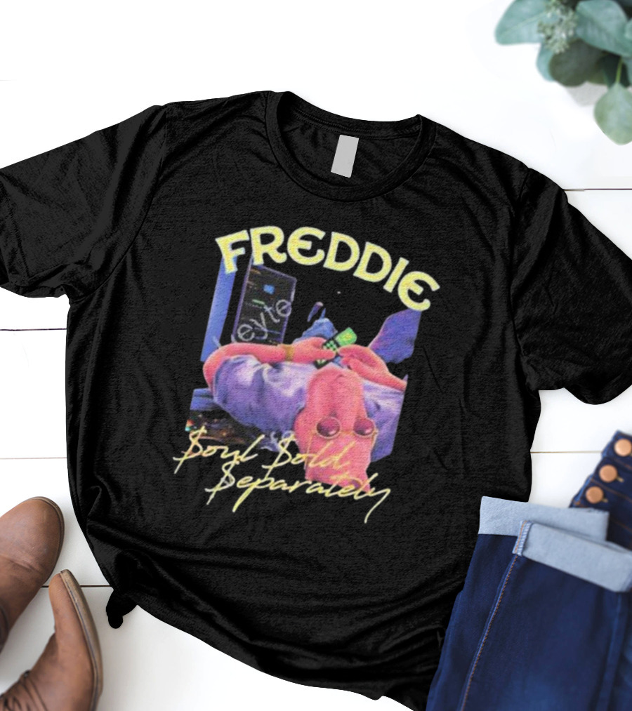 Freddie Soul Sold Separately Retro Style With Relaxed Figure Holding Phone T-Shirt