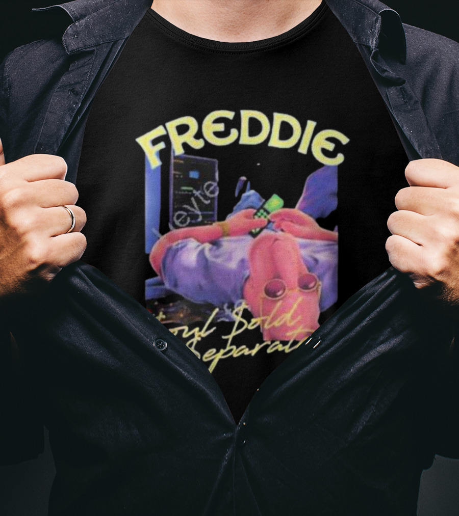 Freddie Soul Sold Separately Retro Style With Relaxed Figure Holding Phone T-Shirt