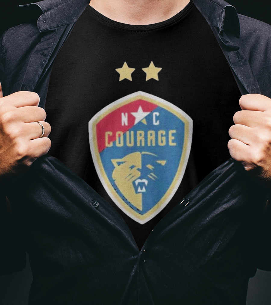NC Courage Logo Two Stars T-Shirt