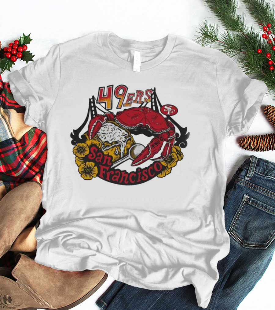 San Francisco 49ers NFL X Guy Fieri Flavortown Crab Bridge T-Shirt