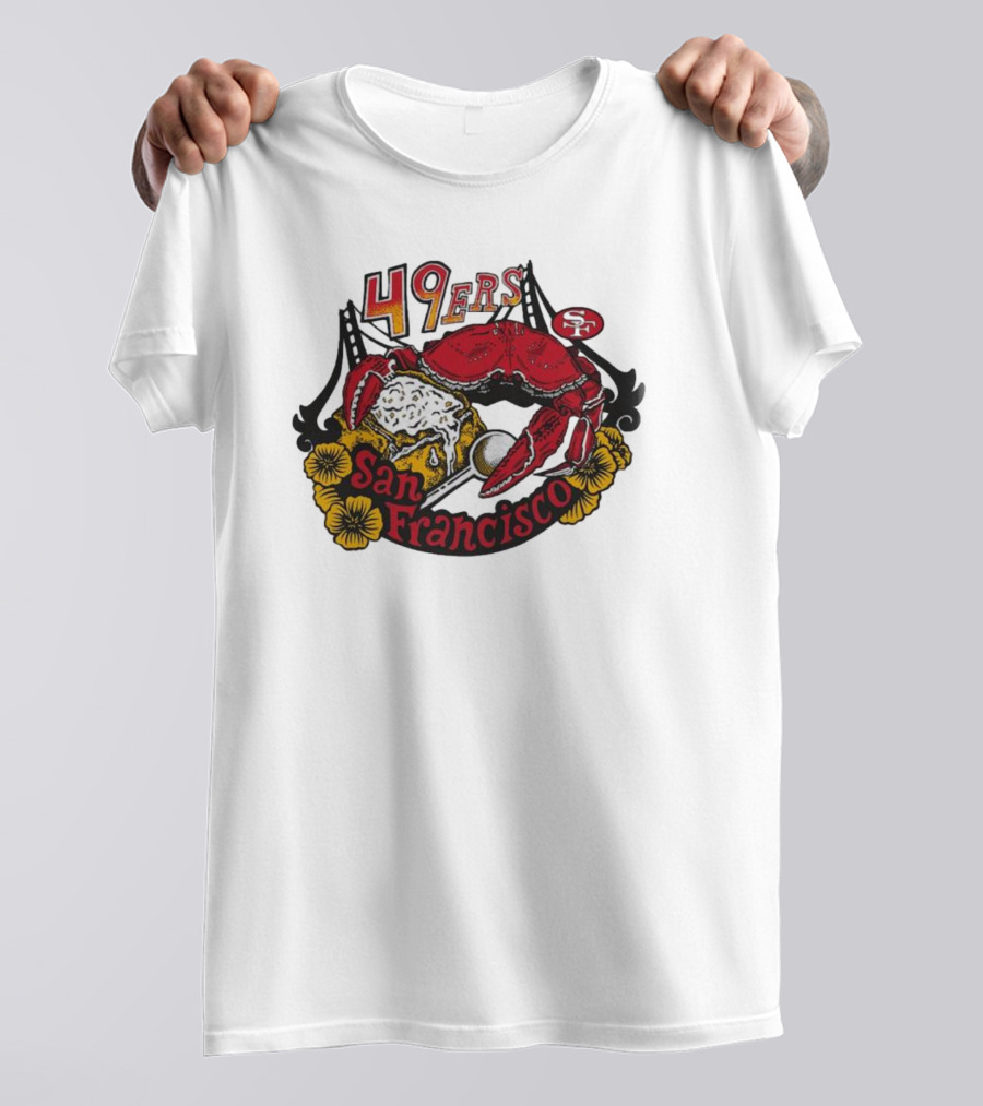 San Francisco 49ers NFL X Guy Fieri Flavortown Crab Bridge T-Shirt