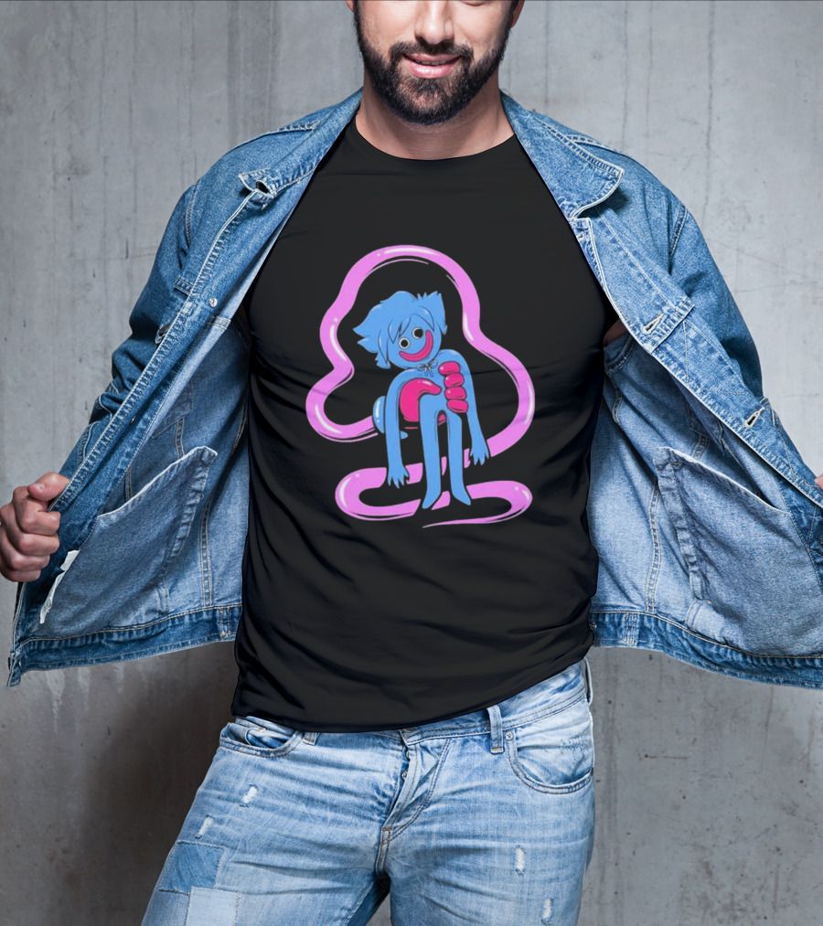Shark Robot Oney’s Playtime Huggy Wuggy Blue Pink Character T-Shirt