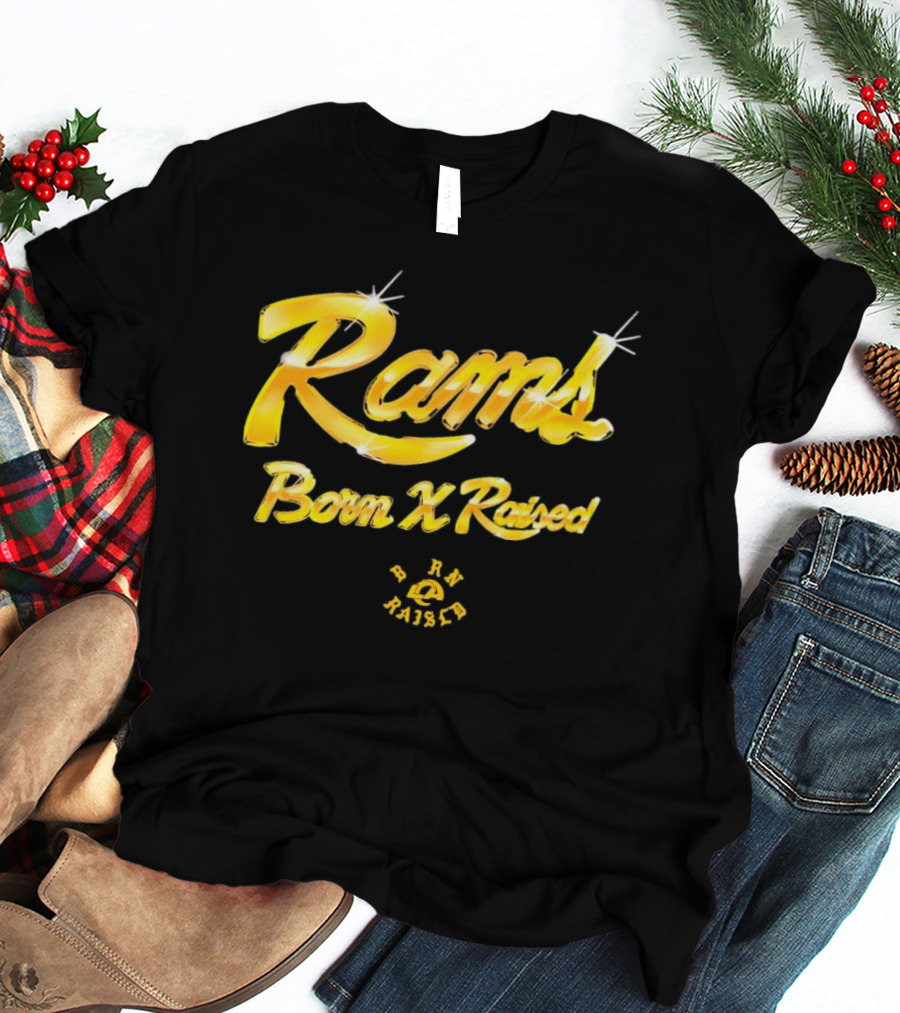 Rams Born X Raised Gold Chrome Collaboration Collection T-Shirt