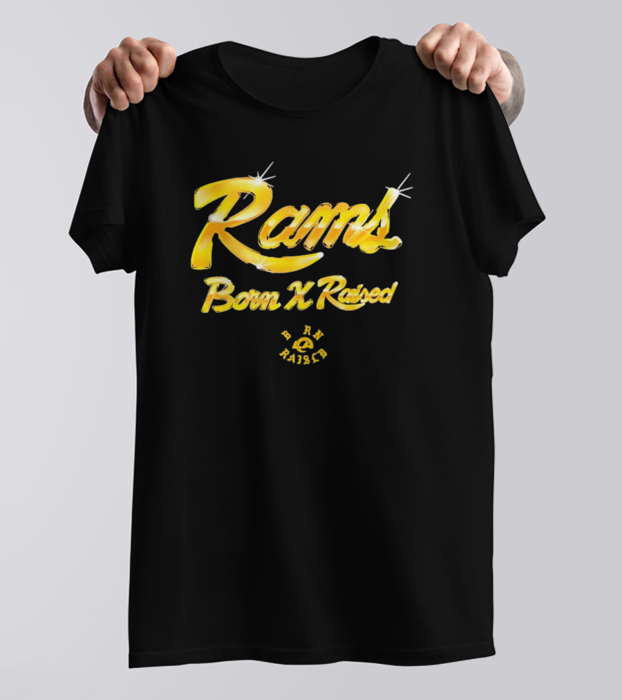 Rams Born X Raised Gold Chrome Collaboration Collection T-Shirt