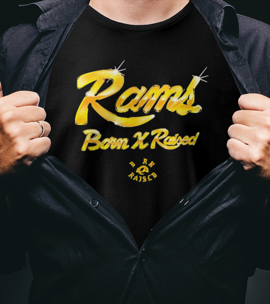 Rams Born X Raised Gold Chrome Collaboration Collection T-Shirt