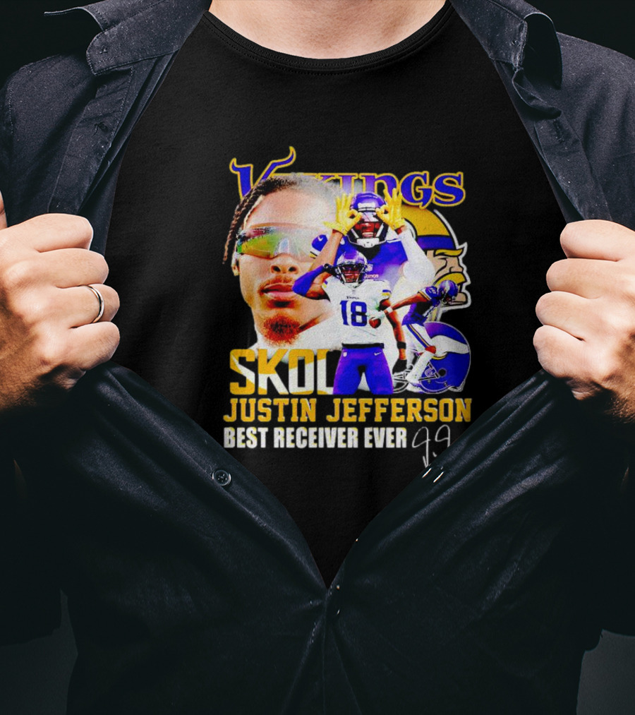 Justin Jefferson Vikings Skol Best Receiver Ever Signature T-Shirt