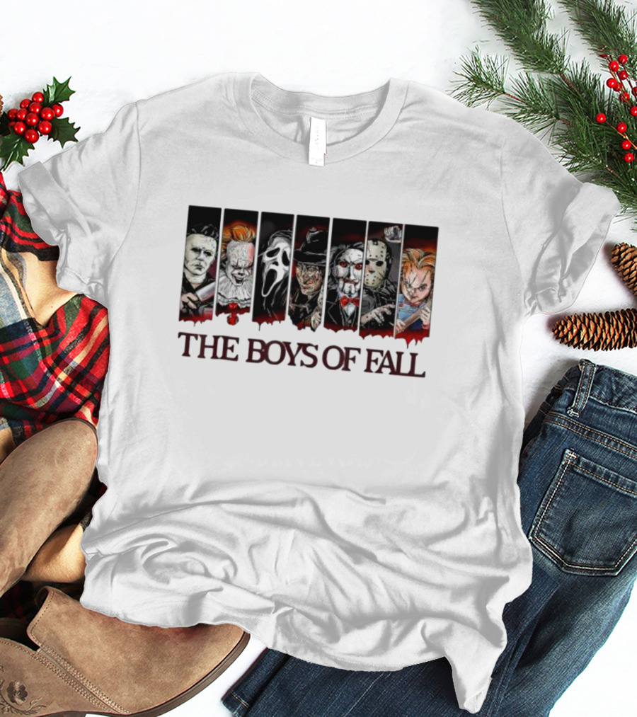 The Boys Of Fall Horror Icons Vintage Halloween Scary Movie Autumn T-Shirt