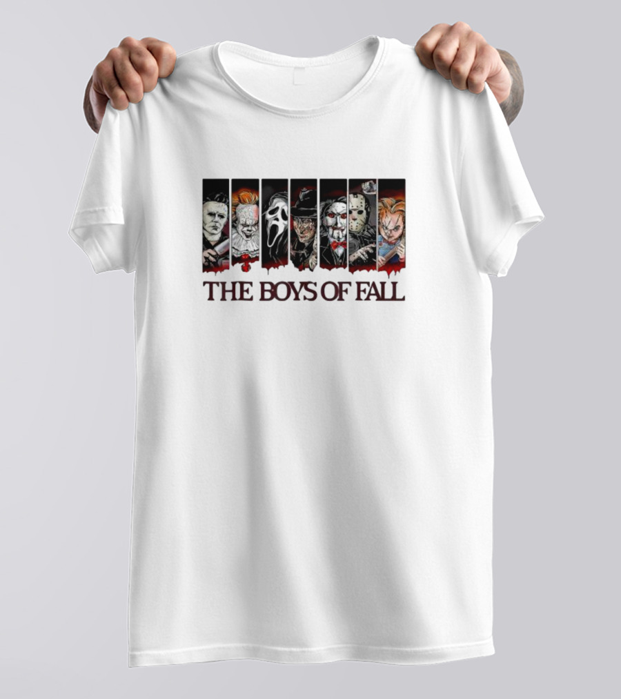 The Boys Of Fall Horror Icons Vintage Halloween Scary Movie Autumn T-Shirt