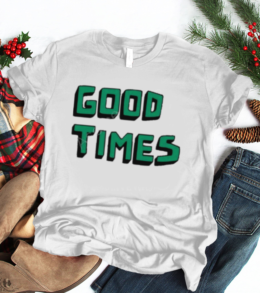 Kylie Minogue Good Times Retro Green Text T-Shirt