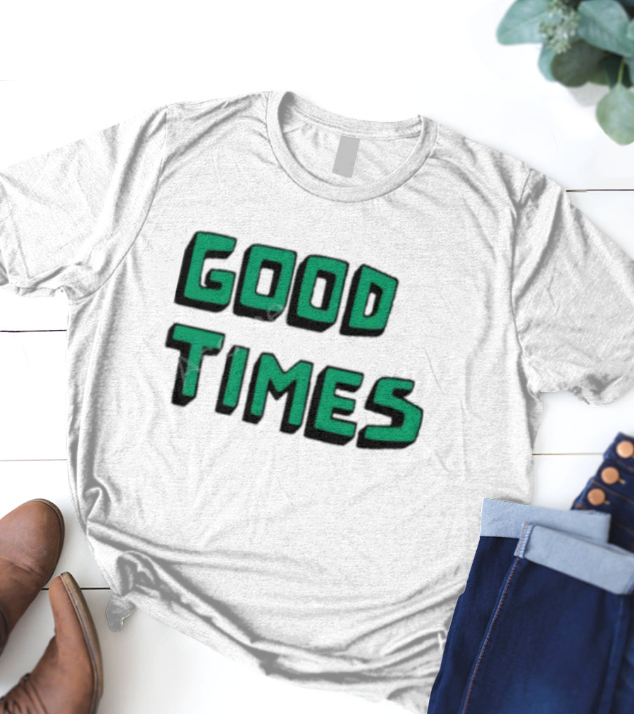 Kylie Minogue Good Times Retro Green Text T-Shirt