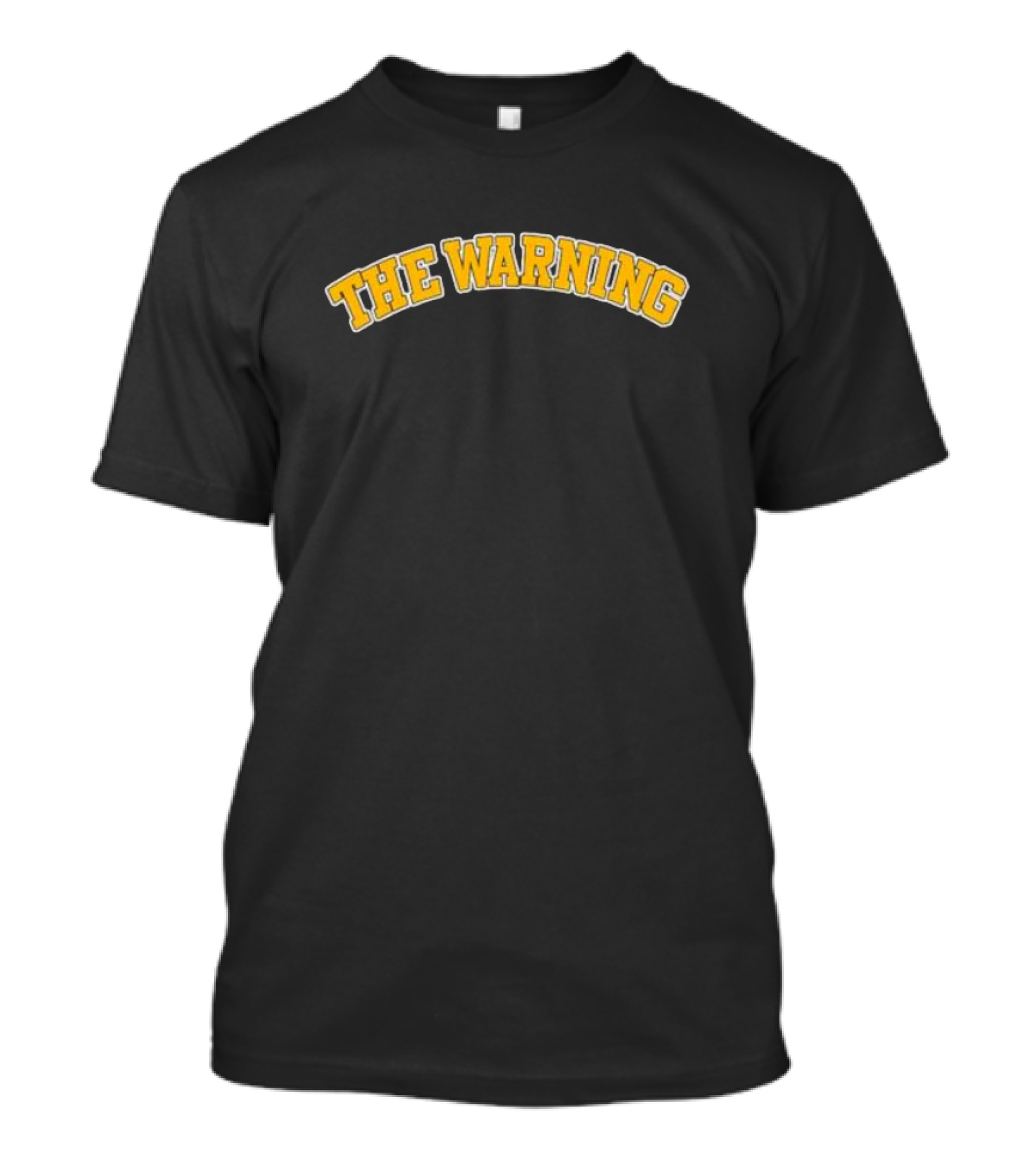 The Warning Yellow Varsity Arched Text T-Shirt