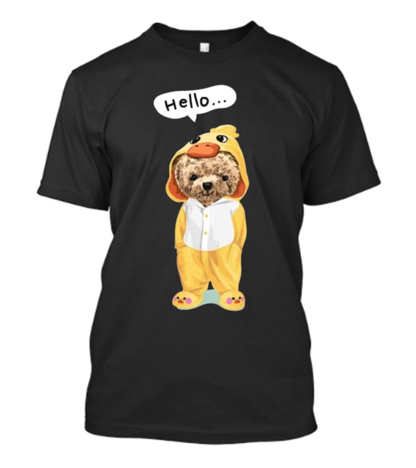 Bear Hello Duck Costume Curious Expression T-Shirt