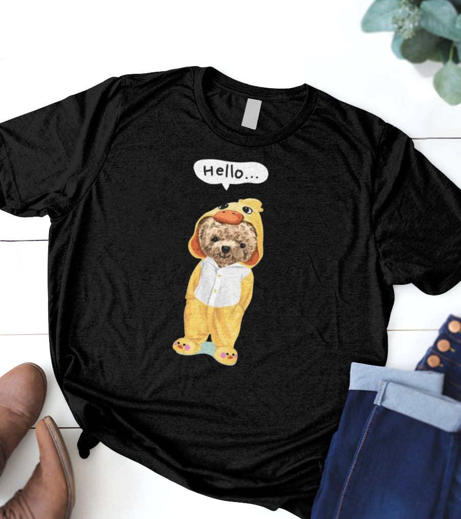 Bear Hello Duck Costume Curious Expression T-Shirt