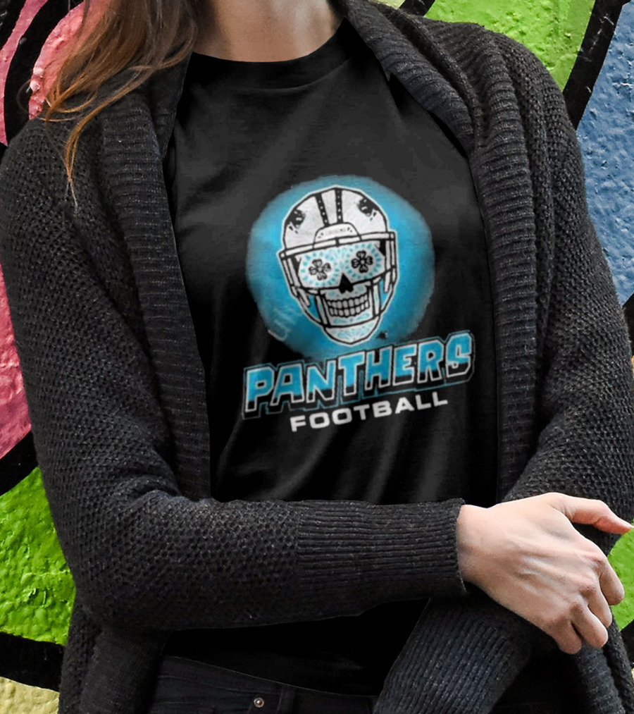 Panthers Football Skull Helmet T-Shirt