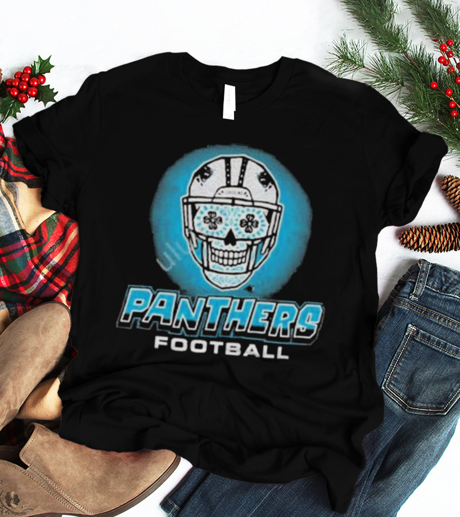Panthers Football Skull Helmet T-Shirt