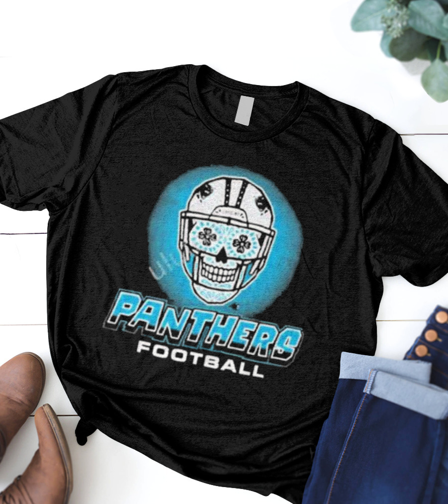 Panthers Football Skull Helmet T-Shirt