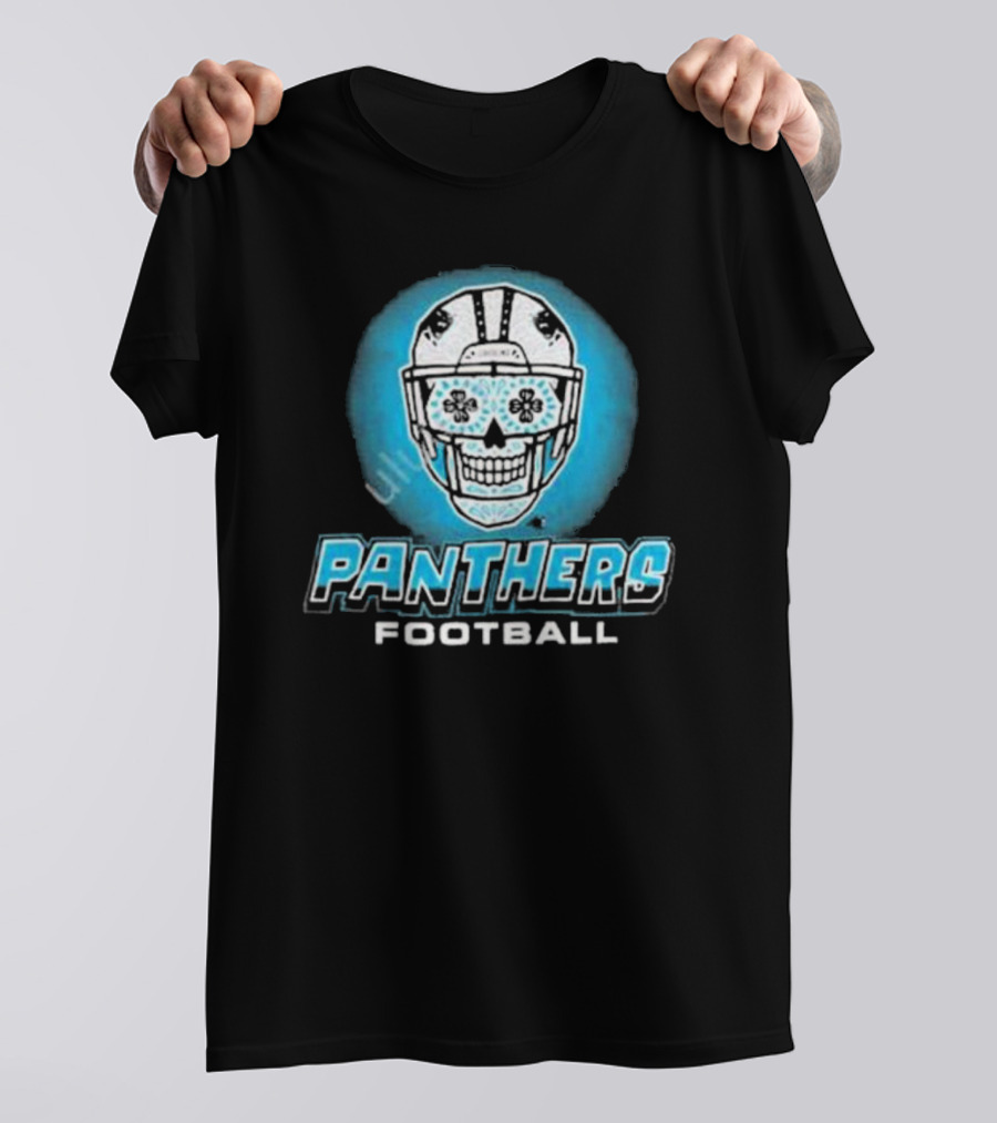 Panthers Football Skull Helmet T-Shirt