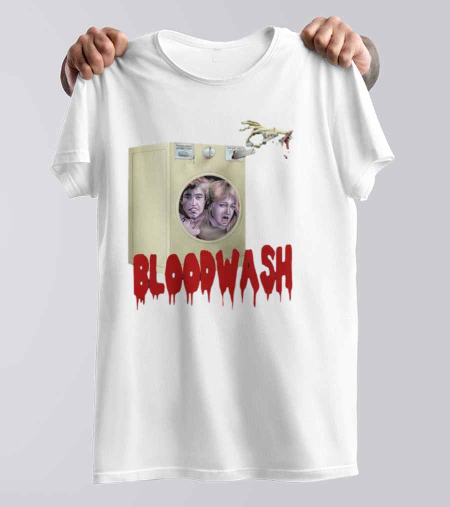 Puppet Combo Bloodwash Horror Laundry Machine With Faces And Monster Hand T-Shirt
