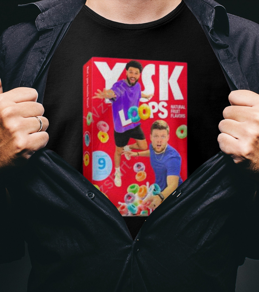 Ysk Loops Cereal Box You Should Know Podcast Natural Fruit Flavors T-Shirt
