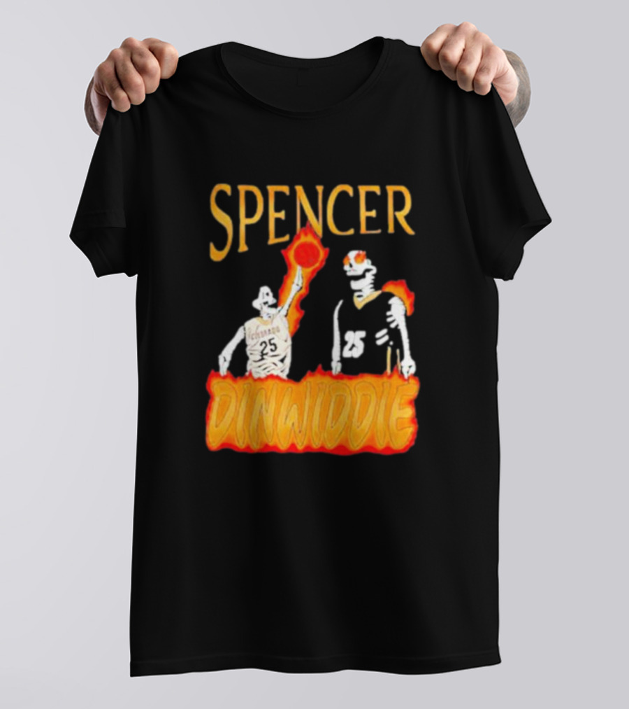 Spencer Dinwiddie Richmond 25 Basketball Flames T-Shirt