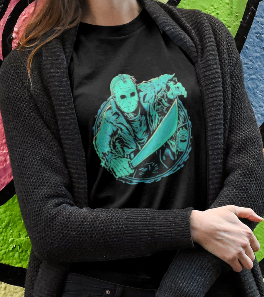 Crystal Lake Slasher Jason Masked Machete Horror T-Shirt