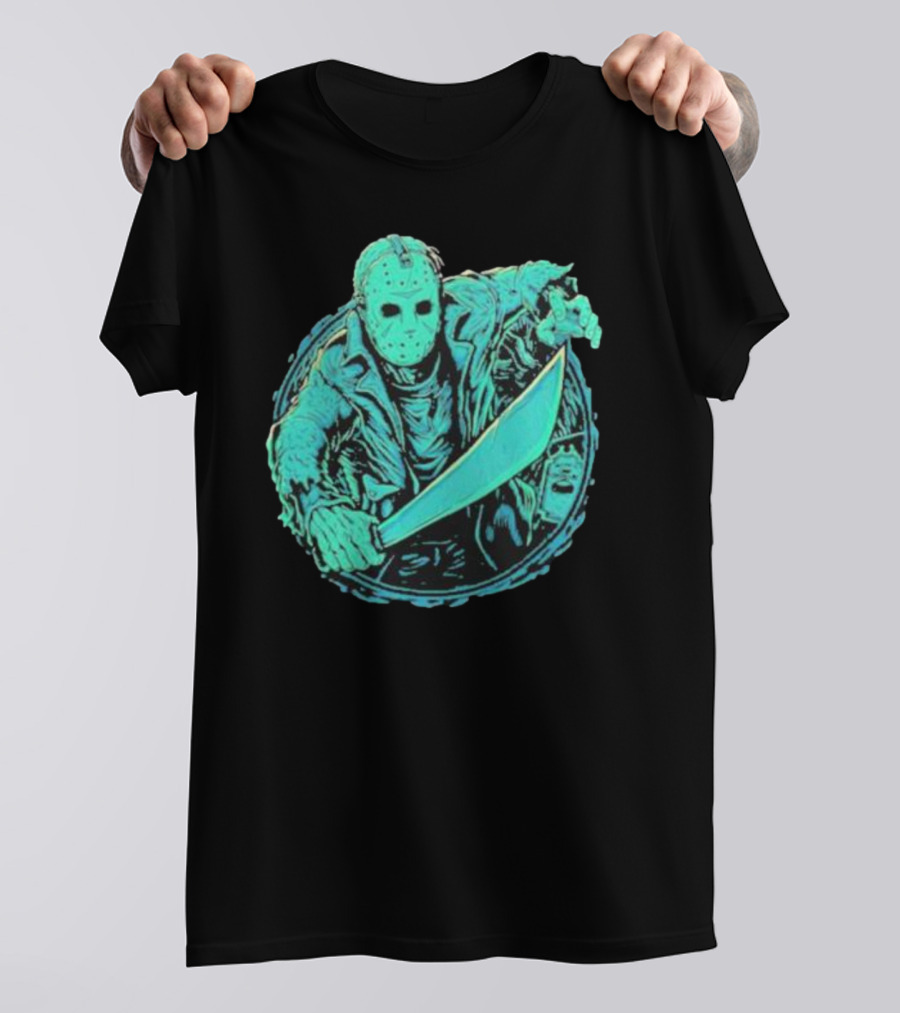 Crystal Lake Slasher Jason Masked Machete Horror T-Shirt