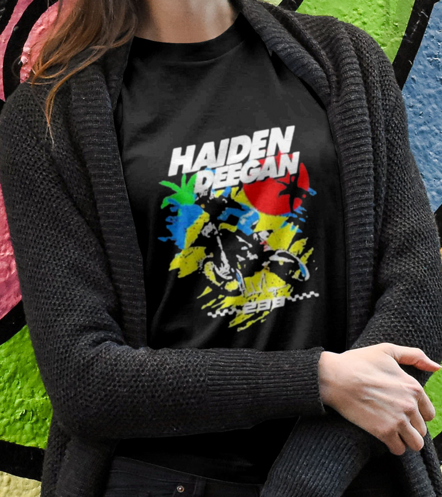 Haiden Deegan 38 Colorful Motocross Art With Sun And Palm Elements T-Shirt
