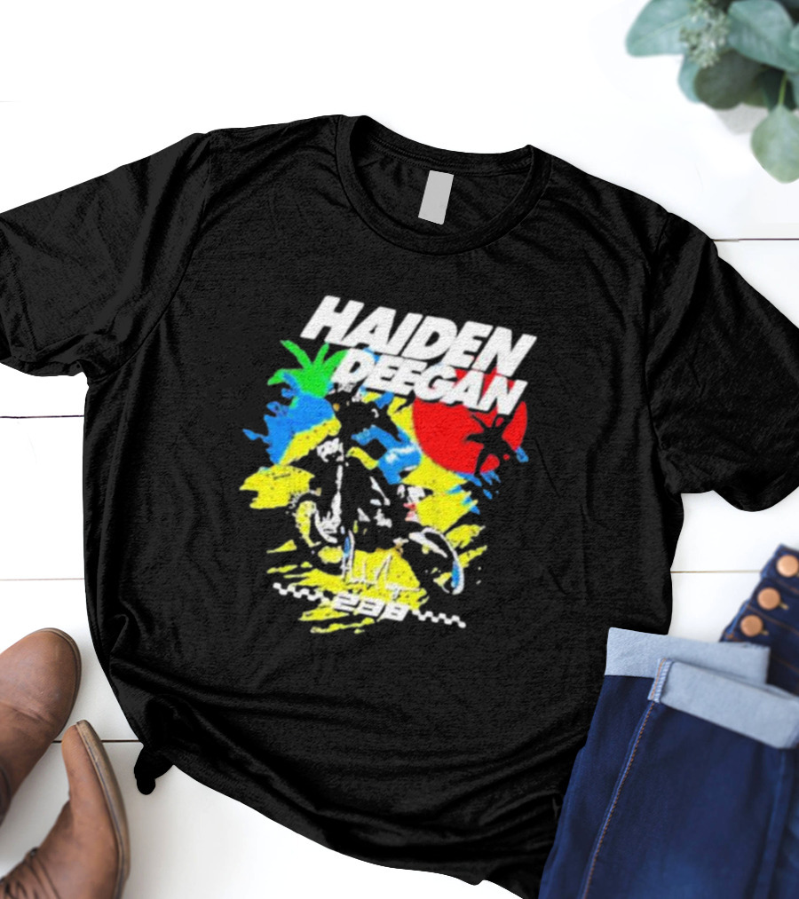 Haiden Deegan 38 Colorful Motocross Art With Sun And Palm Elements T-Shirt