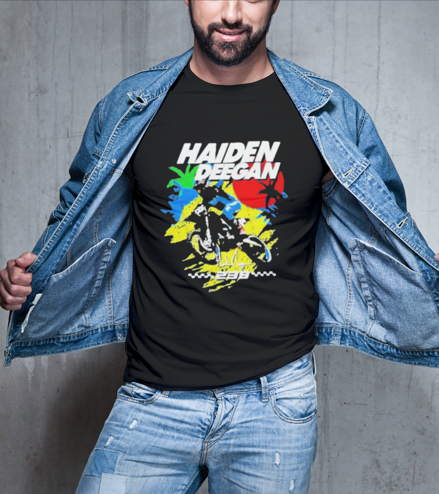 Haiden Deegan 38 Colorful Motocross Art With Sun And Palm Elements T-Shirt