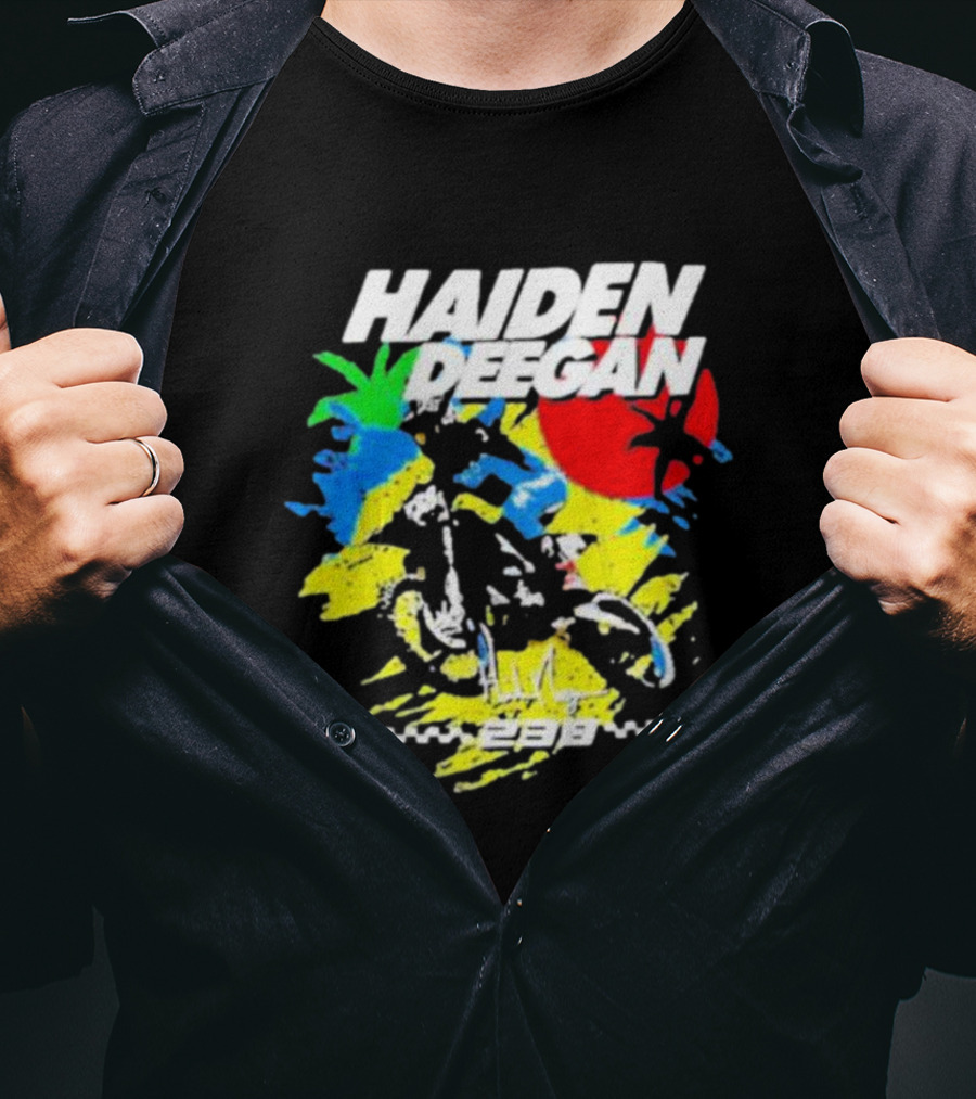 Haiden Deegan 38 Colorful Motocross Art With Sun And Palm Elements T-Shirt