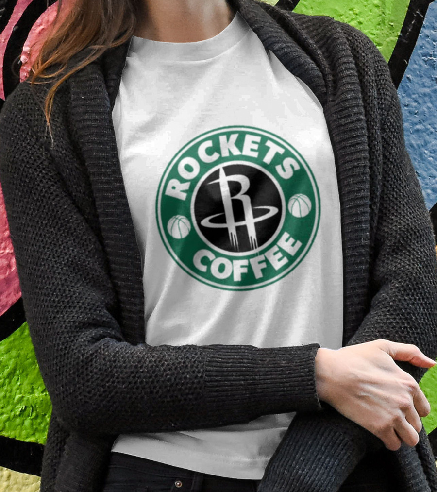 Houston Rockets Coffee Parody Logo Basketball T-Shirt