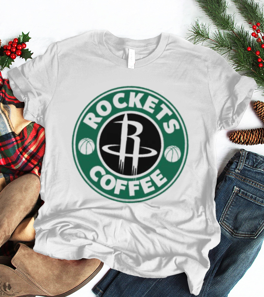 Houston Rockets Coffee Parody Logo Basketball T-Shirt
