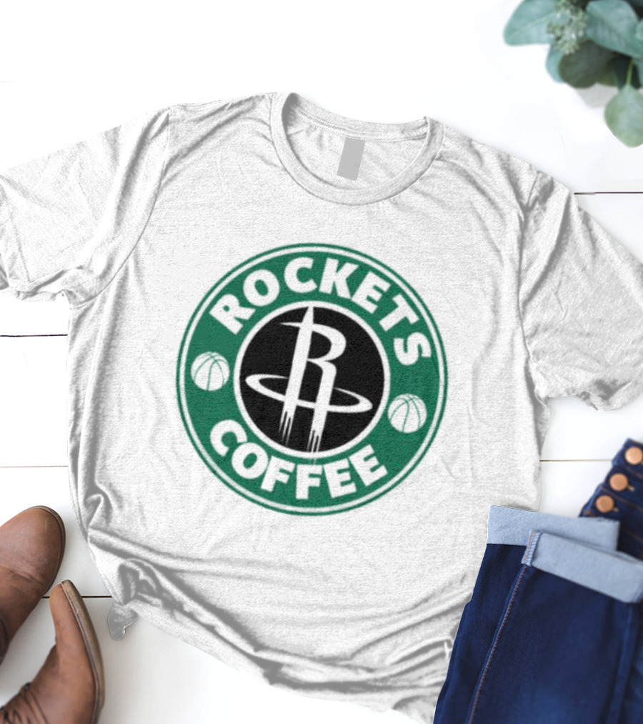 Houston Rockets Coffee Parody Logo Basketball T-Shirt