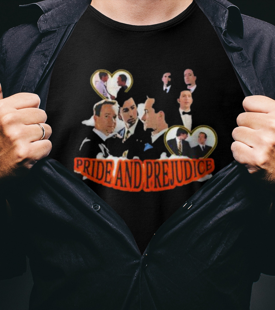 Pride And Prejudice In Romantic Heart Frames T-Shirt