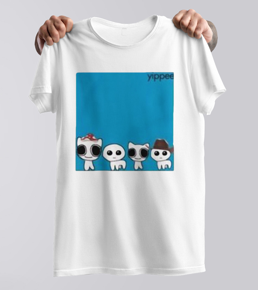 Yippee Cute Cartoon Cats Wearing Hats X Weezer Cringey T-Shirt