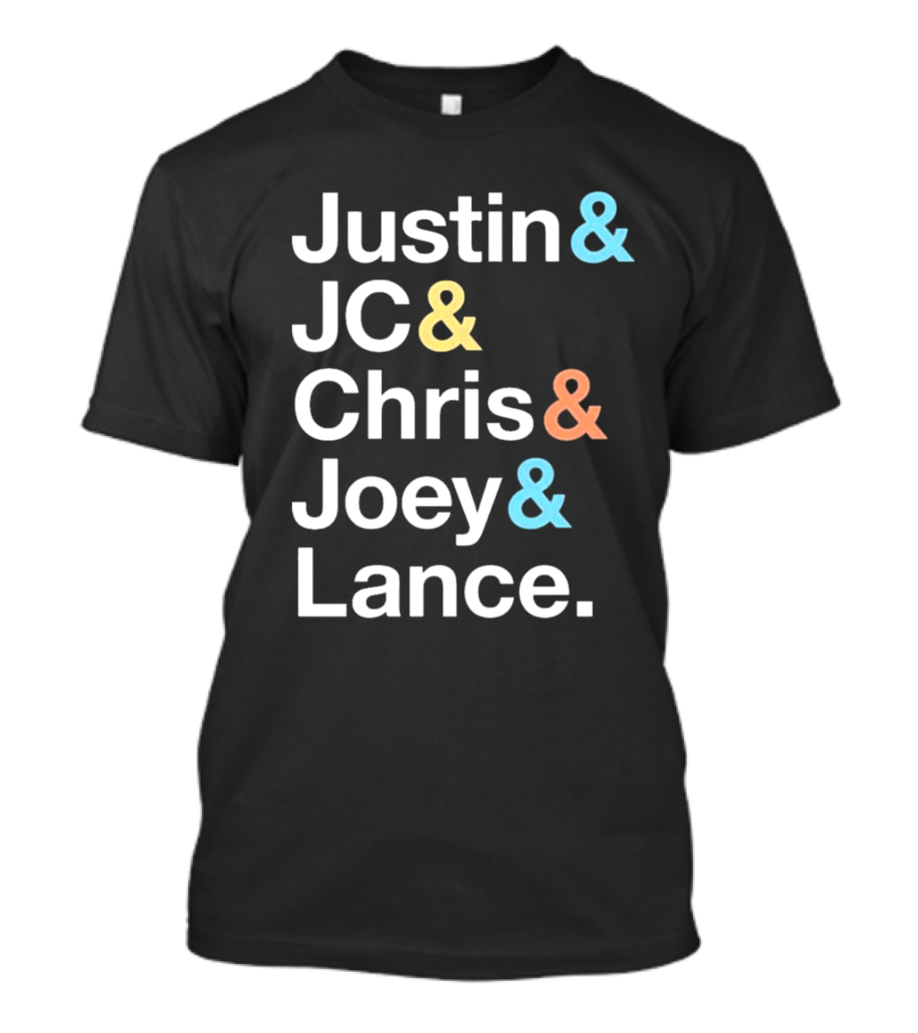 Justin And JC And Chris And Joey And Lance Contemporary Ampersand Typography T-Shirt