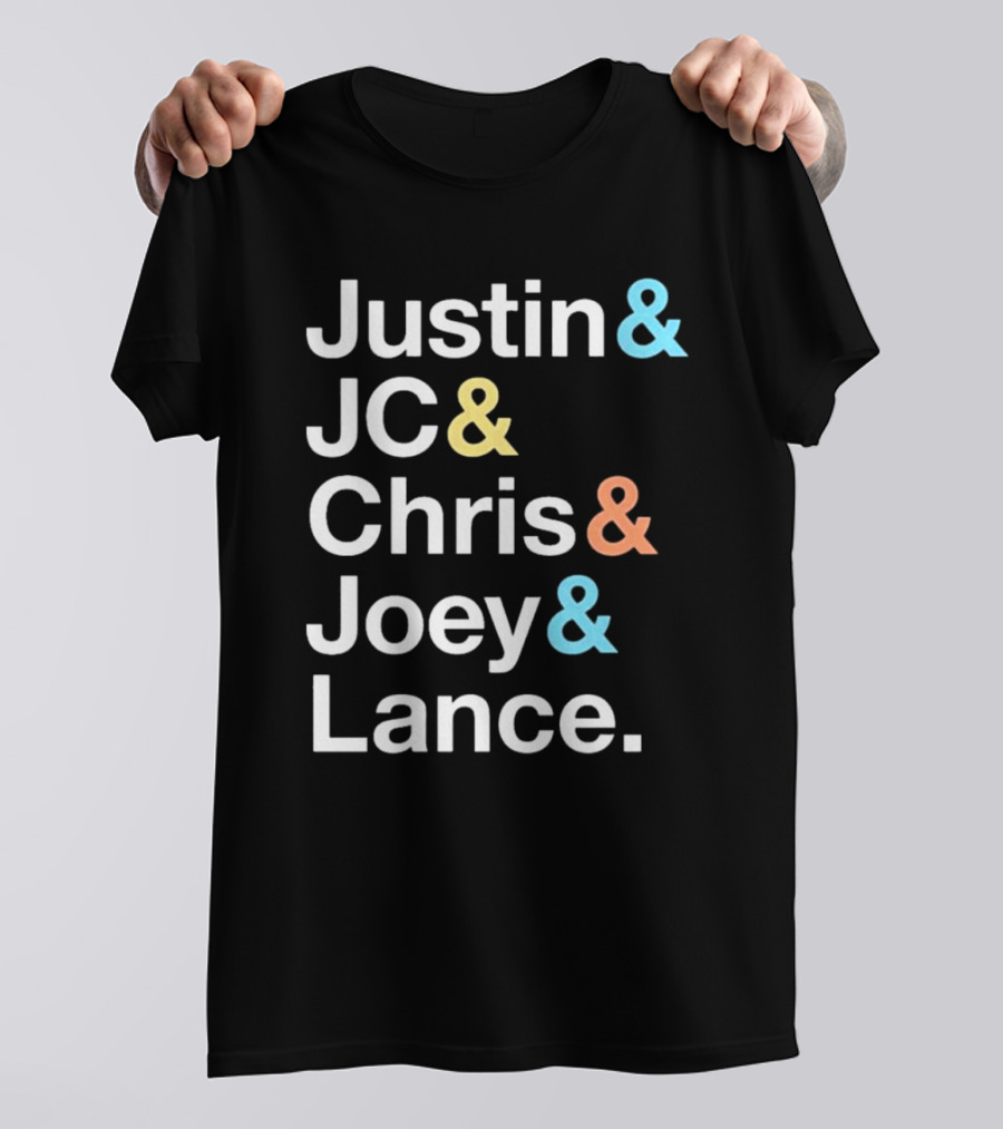 Justin And JC And Chris And Joey And Lance Contemporary Ampersand Typography T-Shirt