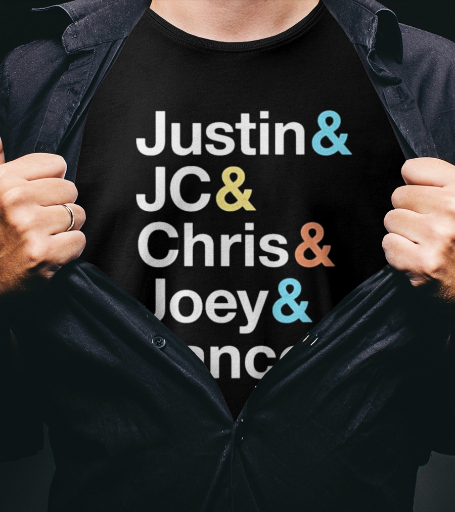 Justin And JC And Chris And Joey And Lance Contemporary Ampersand Typography T-Shirt