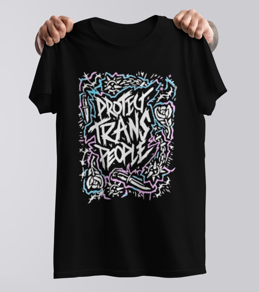 Protect Trans People Knife And Rose T-Shirt