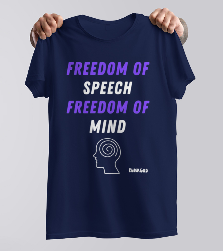 FUNKGOD Freedom Of Speech Freedom Of Mind Head Outline Spiral T-Shirt
