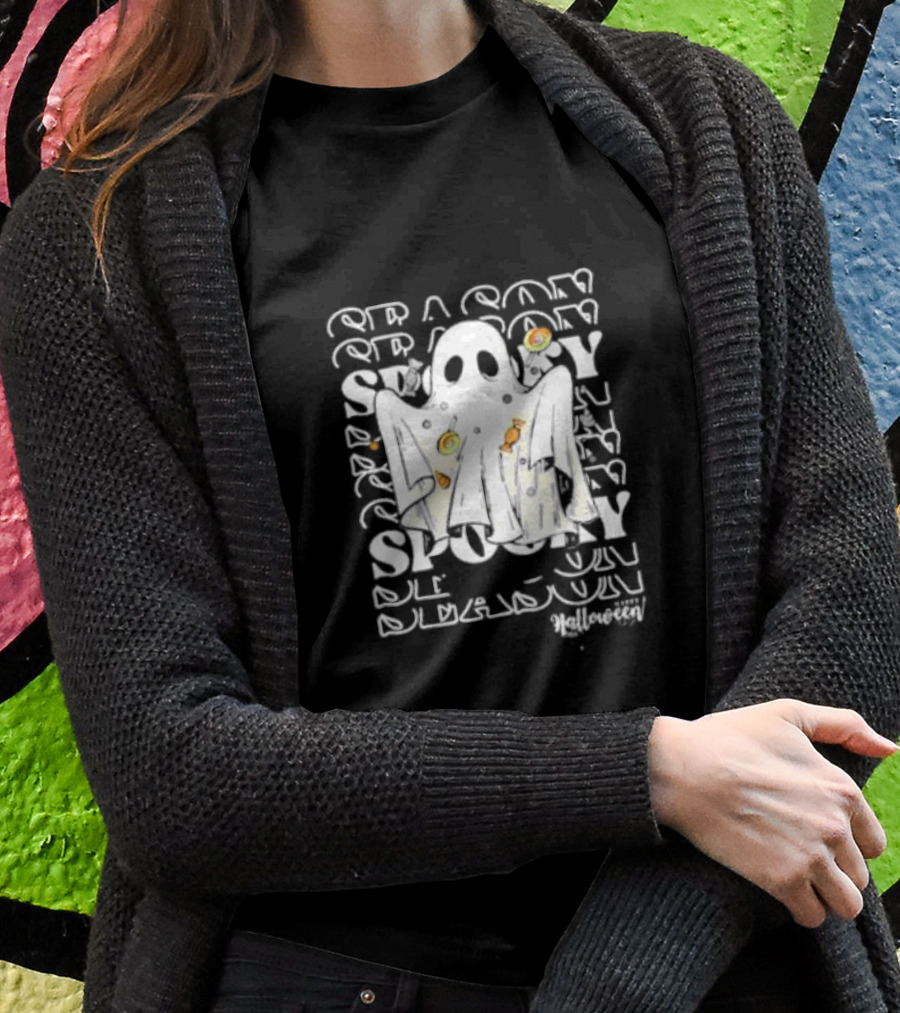 Spooky Season Ghost Halloween Candy T-Shirt