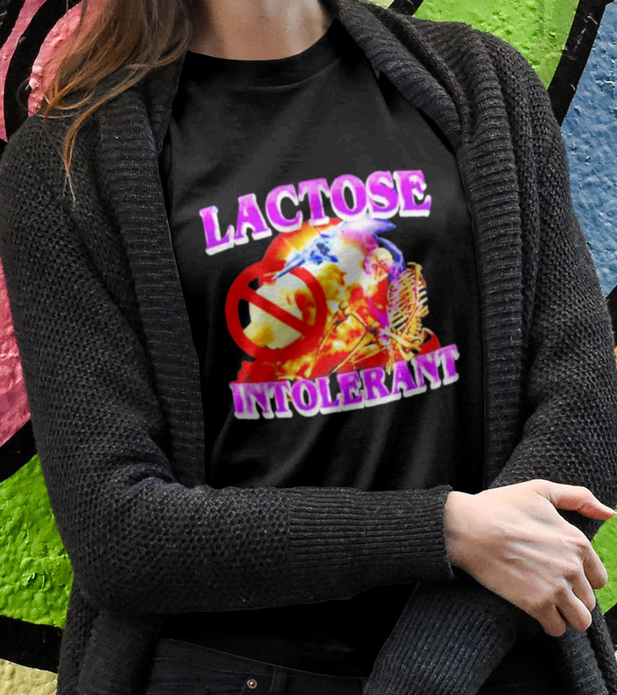 Lactose Intolerant Explosion Skeleton No T-Shirt
