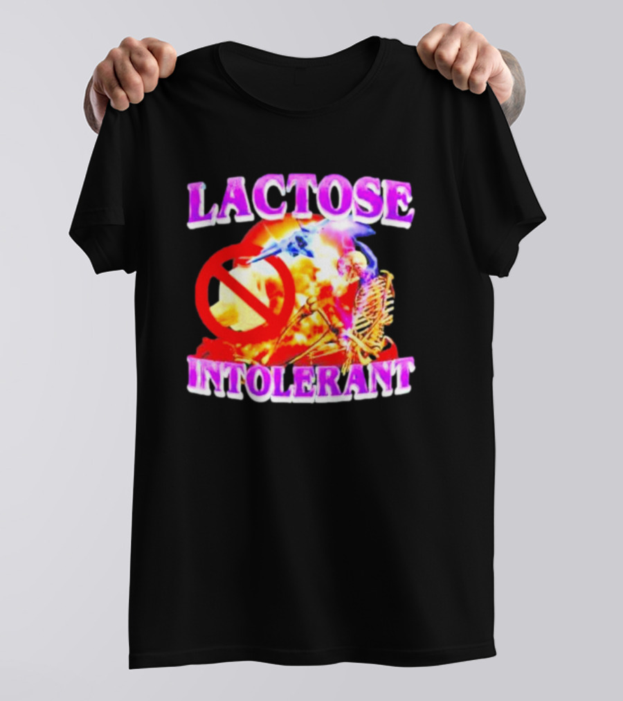 Lactose Intolerant Explosion Skeleton No T-Shirt