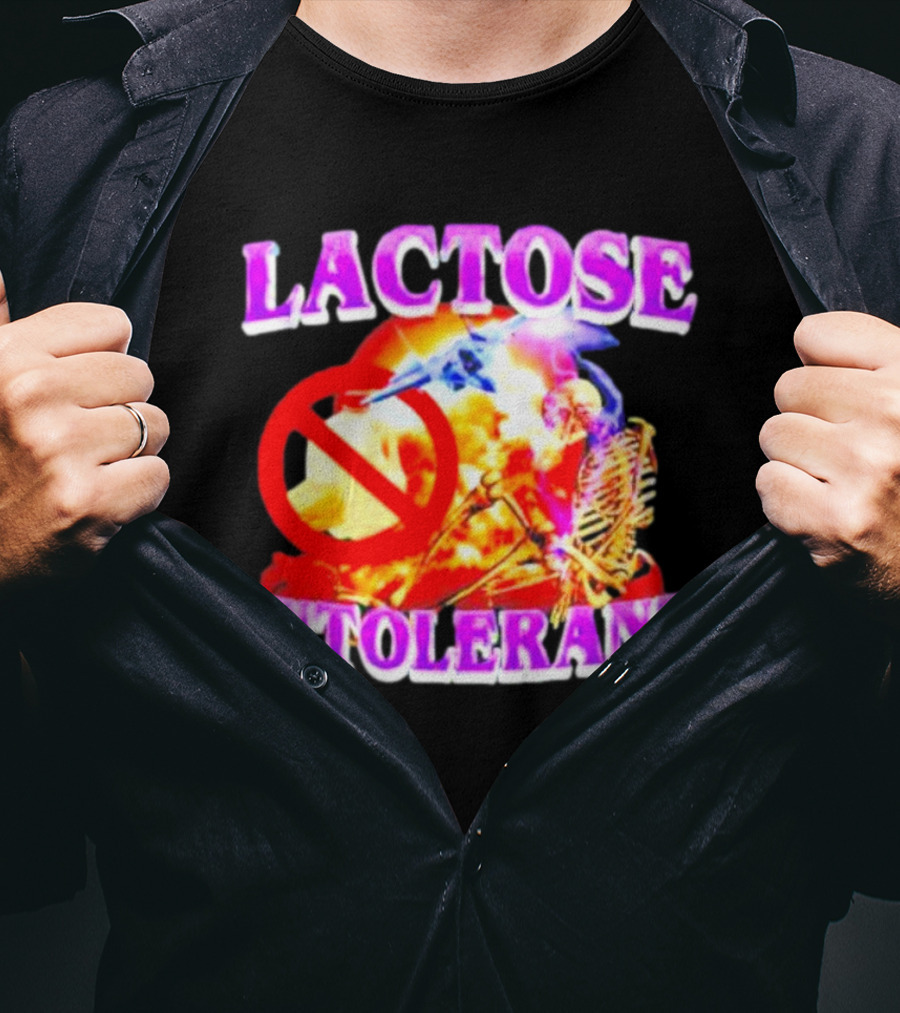 Lactose Intolerant Explosion Skeleton No T-Shirt