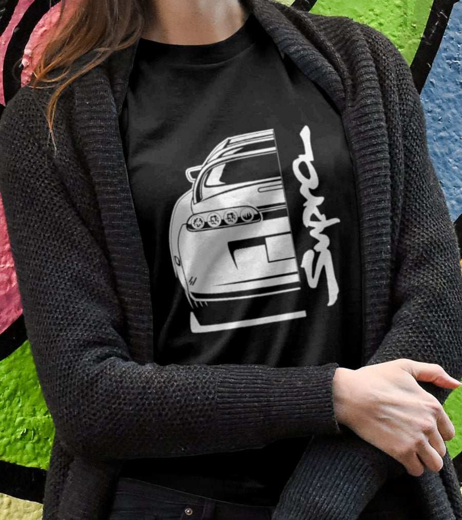 Toyota Supra Mk4 JDM Rear View Supra Text T-Shirt