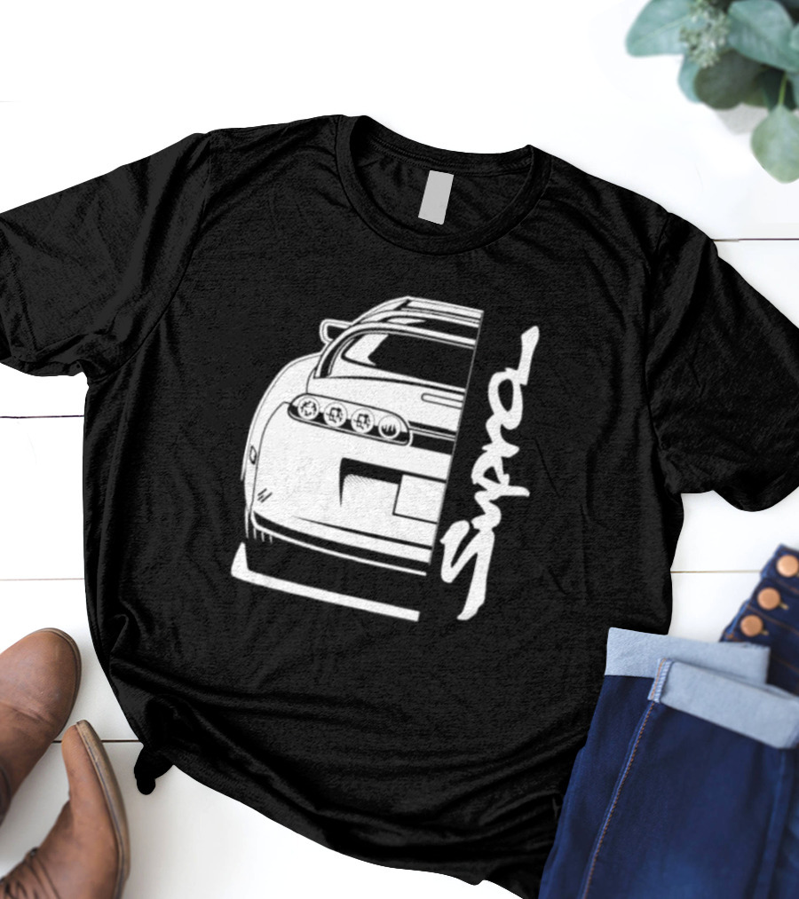 Toyota Supra Mk4 JDM Rear View Supra Text T-Shirt