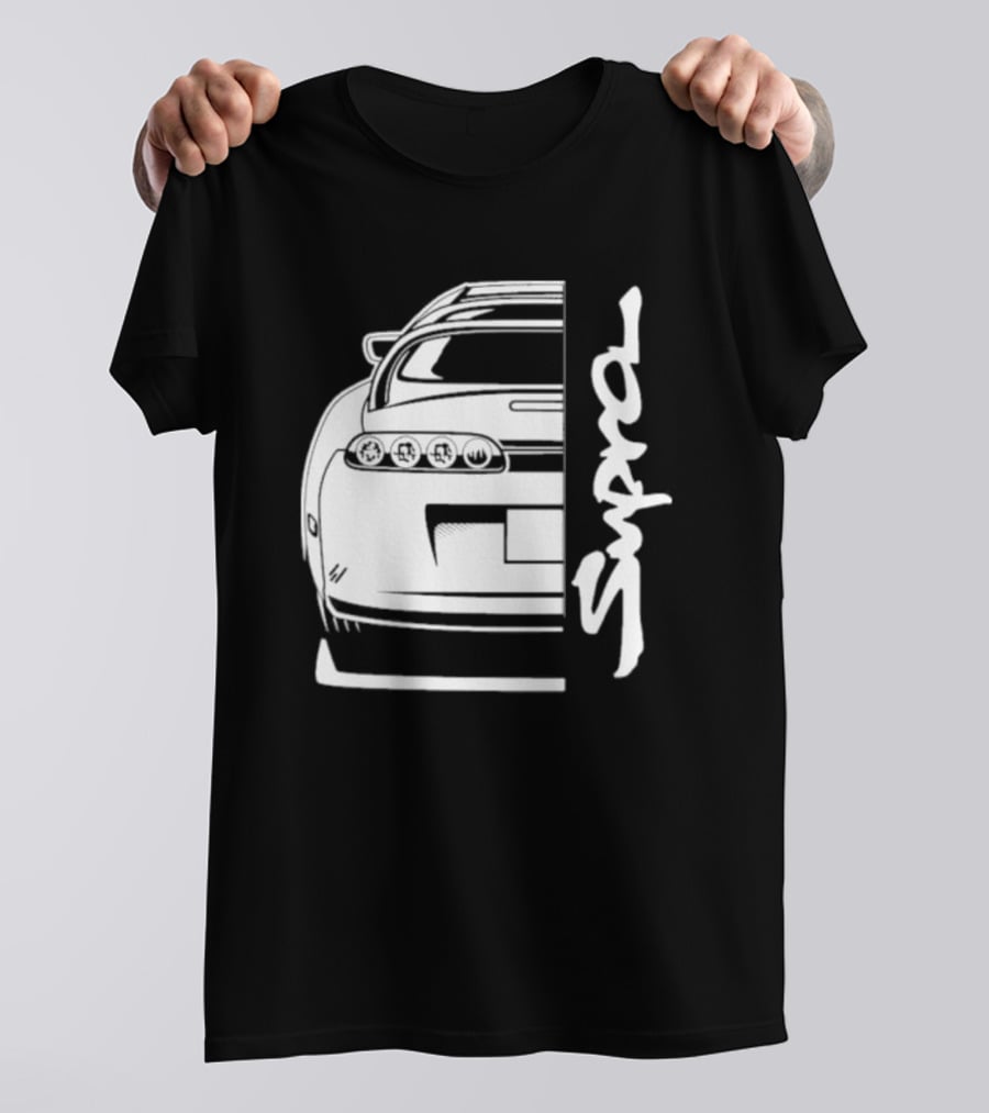 Toyota Supra Mk4 JDM Rear View Supra Text T-Shirt