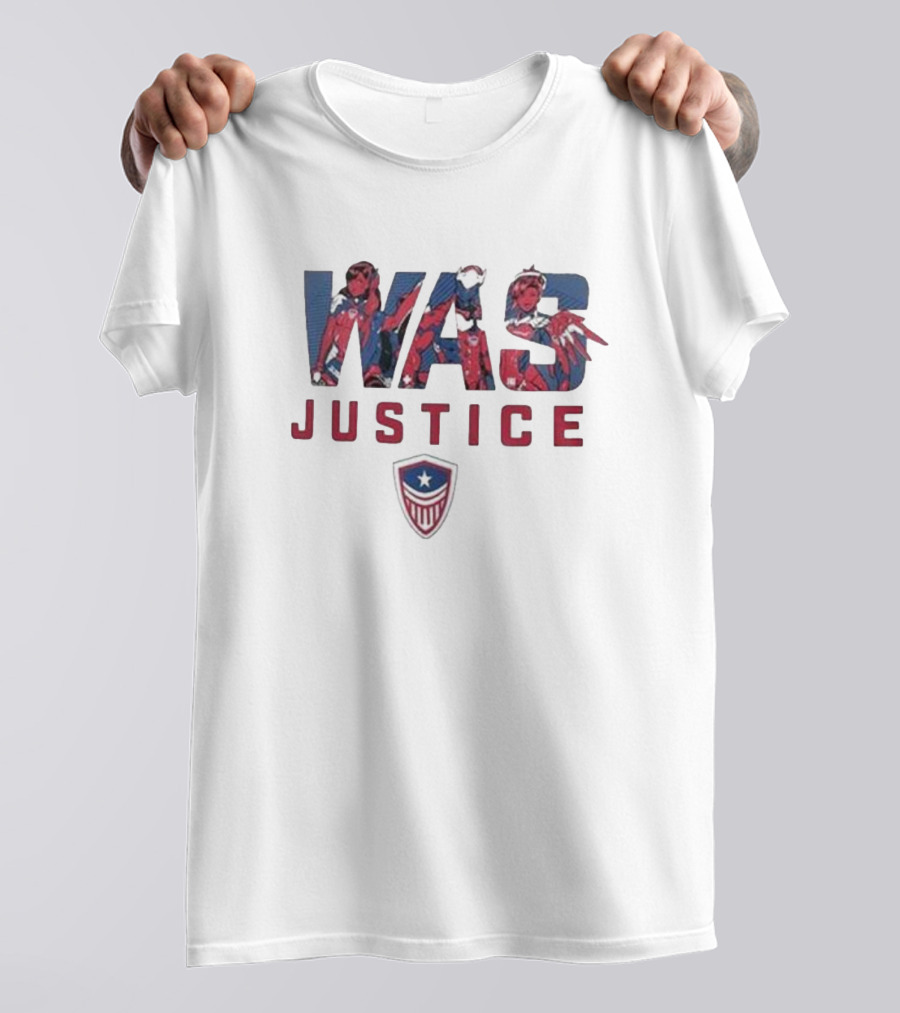 Washington Justice City Hero WAS Justice Shield Emblem T-Shirt